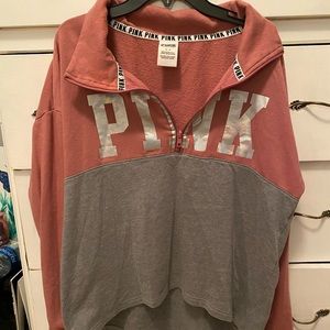 VS Pink 3/4 zip pullover